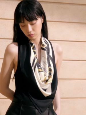 Brides de Gala forever scarf 90 - Black | Hermès Mainland China